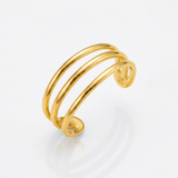 RCJ - 14k Yellow Gold Three Bar Toe Ring - One Size - Gold - View 4