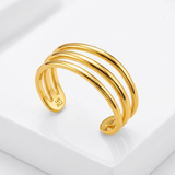 RCJ - 14k Yellow Gold Three Bar Toe Ring - One Size - Gold - View 2