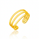 RCJ - 14k Yellow Gold Three Bar Toe Ring - One Size - Gold - View 3