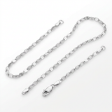 Classic Rhodium Plated Mirror Chain in Sterling Silver (3.1 mm) — 16 / Silver — view 1