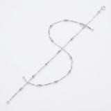 RCJ - Sterling Silver Anklet with Polished Bars and Beads - 10 - Silver - View 3