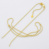 RCJ - Sterling Silver Yellow Finish 1.4mm Adjustable Box Chain - 22 - Gold - View 4