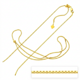 RCJ - Sterling Silver Yellow Finish 1.4mm Adjustable Box Chain - 22 - Gold - View 2