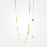 RCJ - 14k Yellow Gold Adjustable Singapore Chain 1.1mm - 18 - Gold - View 2