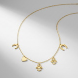 RCJ - 14K Yellow Gold Necklace with Polished Charms - 18 - Gold - View 3