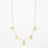 RCJ - 14K Yellow Gold Necklace with Polished Charms - 18 - Gold - View 2