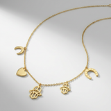 RCJ - 14K Yellow Gold Necklace with Polished Charms - 18 - Gold - View 4