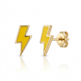 RCJ - 14k Yellow Gold and Enamel Yellow Lightning Bolt Stud Earrings - One Size - Gold - View 2