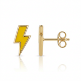 RCJ - 14k Yellow Gold and Enamel Yellow Lightning Bolt Stud Earrings - One Size - Gold - View 3