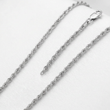 14k White Gold Light Rope Chain 1.5mm — 16 / Silver — view 1