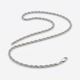 14k White Gold Light Rope Chain 1.5mm — 16 / Silver — view 2