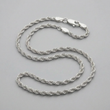 14k White Gold Light Rope Chain 1.5mm — 16 / Silver — view 4