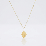 RCJ - 14K Yellow Gold Hand of Hamsa Necklace - 18 - Gold - View 2