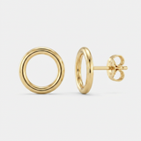 RCJ - Open Circle Post Earrings in 14k Yellow Gold - One Size - Gold - View 2