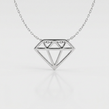 RCJ - Diamond Symbol Pendant in 14k White Gold - 17 - Silver - View 3