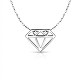 RCJ - Diamond Symbol Pendant in 14k White Gold - 17 - Silver - View 2