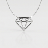 RCJ - Diamond Symbol Pendant in 14k White Gold - 17 - Silver - View 4