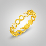 14k Yellow Gold Ring with Polished Open Circle Motifs — 7 / Gold — view 2