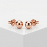 RCJ - 14k Rose Gold Ball Style Stud Earrings (4.0 mm) - One Size - Pink - View 3