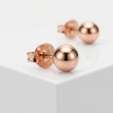 RCJ - 14k Rose Gold Ball Style Stud Earrings (4.0 mm) - One Size - Pink - View 4