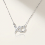 RCJ - Sterling Silver 18 inch Necklace with XO Pendant with Diamond - 18 - Silver - View 2
