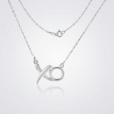 RCJ - Sterling Silver 18 inch Necklace with XO Pendant with Diamond - 18 - Silver - View 3