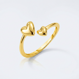 RCJ - 14k Yellow Gold Bypass Style Toe Ring with Polished Hearts - One Size - Gold - View 2