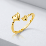 RCJ - 14k Yellow Gold Bypass Style Toe Ring with Polished Hearts - One Size - Gold - View 3