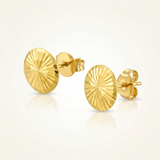 RCJ - 14k Yellow Gold Diamond Cut Flat Design Stud Earrings - One Size - Gold - View 4