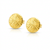 RCJ - 14k Yellow Gold Diamond Cut Flat Design Stud Earrings - One Size - Gold - View 2