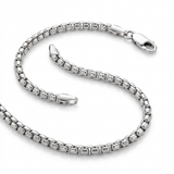 4.4mm Sterling Silver Rhodium Plated Round Box Chain — 22 / Silver — view 2