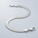Sterling Silver Rhodium Plated Herringbone Chain 8.0mm — 20 / Silver — view 3