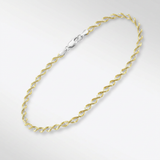 RCJ - Sterling Silver Yellow Toned Twisted Chain Anklet - Gold - View 2