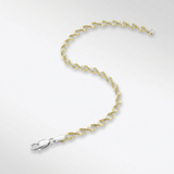 RCJ - Sterling Silver Yellow Toned Twisted Chain Anklet - Gold - View 4