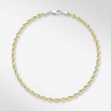 RCJ - Sterling Silver Yellow Toned Twisted Chain Anklet - Gold - View 3