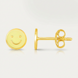 RCJ - 14k Yellow Gold and Enamel Yellow Smiley Face Stud Earrings - One Size - Gold - View 3