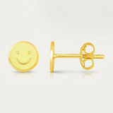 RCJ - 14k Yellow Gold and Enamel Yellow Smiley Face Stud Earrings - One Size - Gold - View 2