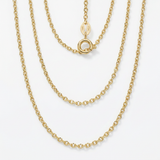14k Yellow Gold Diamond Cut Cable Link Chain 0.8mm — 16 / Gold — view 3