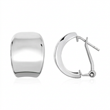 RCJ - Polished Graduated Width Half-Hoop Earrings in Sterling Silver - One Size - Silver - View 2