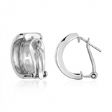RCJ - Polished Graduated Width Half-Hoop Earrings in Sterling Silver - One Size - Silver - View 3