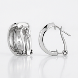 RCJ - Polished Graduated Width Half-Hoop Earrings in Sterling Silver - One Size - Silver - View 4