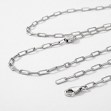 RCJ - 14k White Gold Adjustable Paperclip Chain 1.5mm - 22 - Silver - View 2