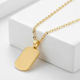 RCJ - 14K Yellow Gold Dog Tag Necklace - 18 - Gold - View 3