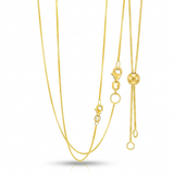 14k Yellow Gold Adjustable Box Chain 0.8mm — 18 / Gold — view 2