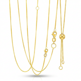 14k Yellow Gold Adjustable Box Chain 0.8mm — 18 / Gold — view 3