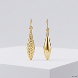 RCJ - Reversible Textured and Smooth Puffed Marquise Shape Earrings in 10k Yellow Gold - One Size - Gold - View 3