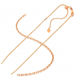 RCJ - Sterling Silver Rose Finish 1.5mm Adjustable Cable Chain - 22 - Gold - View 2