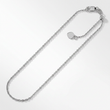RCJ - 14k White Gold Singapore Style Adjustable Chain (1.1 mm) - 22 - Silver - View 2