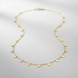 RCJ - 14K Tri Color Necklace with Dangling Circles - 18 - Gold - View 2