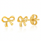 RCJ - 14k Yellow Gold Bow Style Post Earrings - One Size - Gold - View 2